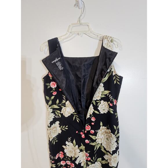 Floral Sequined Sheath Dress SIZE 12 Spring Floral Linen/Rayon Embellished - Picture 6 of 8